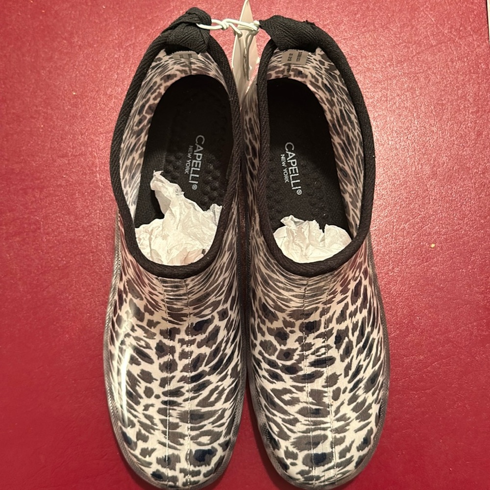 NWT - Leopard Rain Boots Size 11